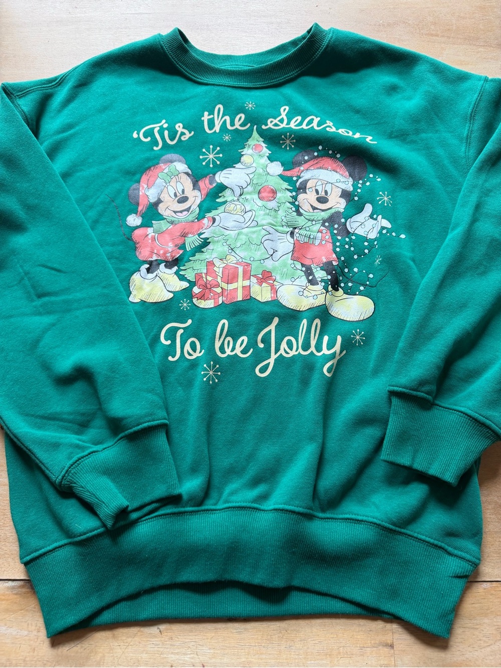 Disney Green 'Tis the Season To Be Jolly Holiday Sweatshirt